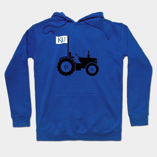 Support Kansas with this Tractor and Flag design Hoodie by MalmoDesigns